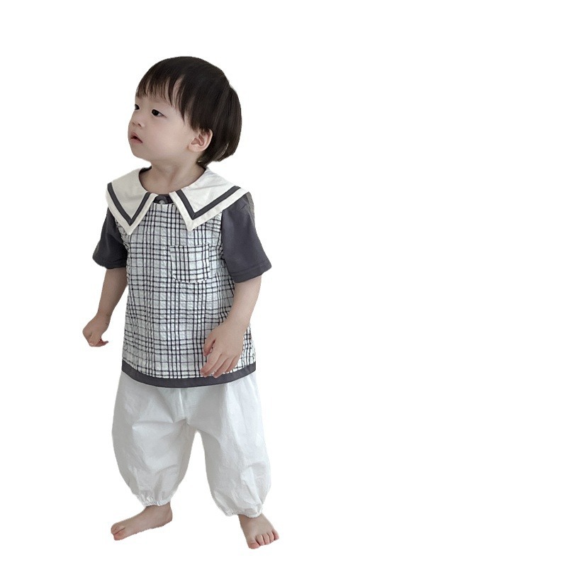 Bebé de verano delgado ropa de verano para niños 2024 ropa de verano coreana para niños set de solapa