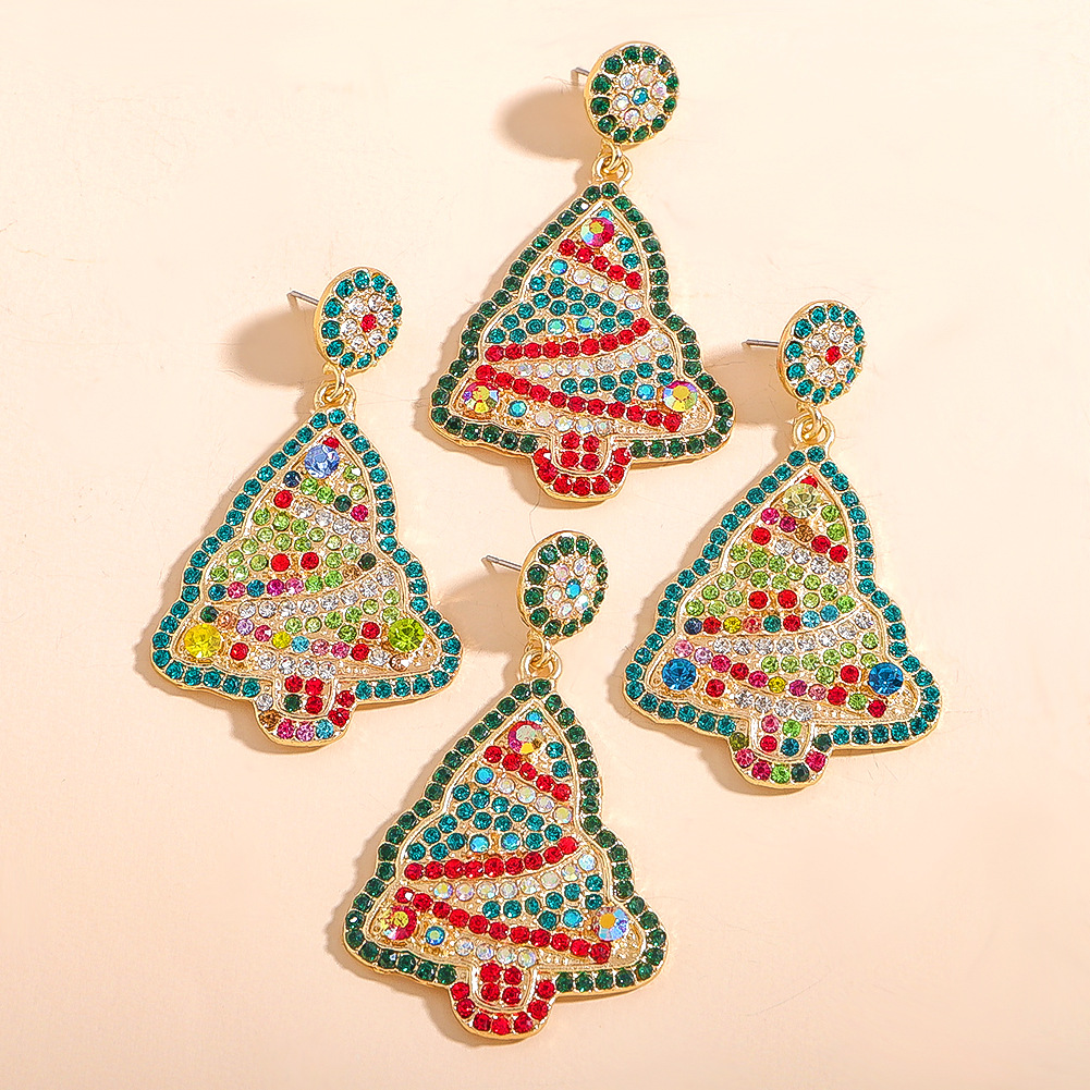 New Christmas Tree Earrings European And American Fashion Long Earrings display picture 2