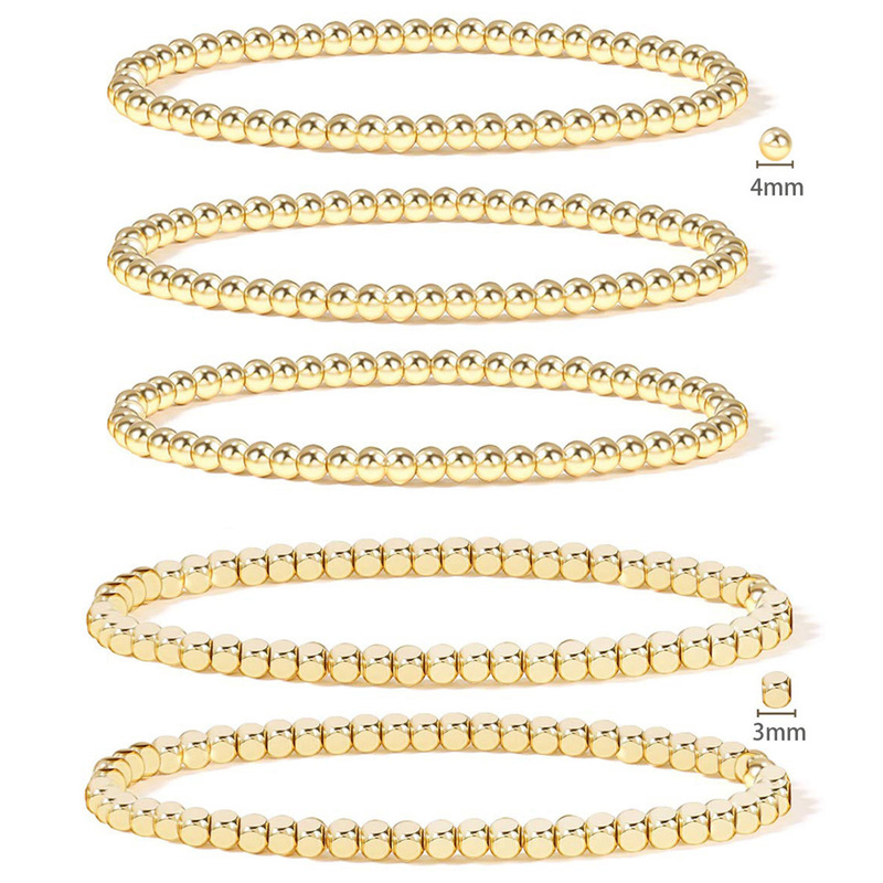 Amazon 14K Gold Bead Bracelet Set with Color-Preserving Copper Beads, Waterproof and Rust-Proof Geometric Metal Beads Amazon 14K Gold Bead Bracelet Set with Color-Preserving Copper Beads, Waterproof and Rust-Proof Geometric Metal Beads
