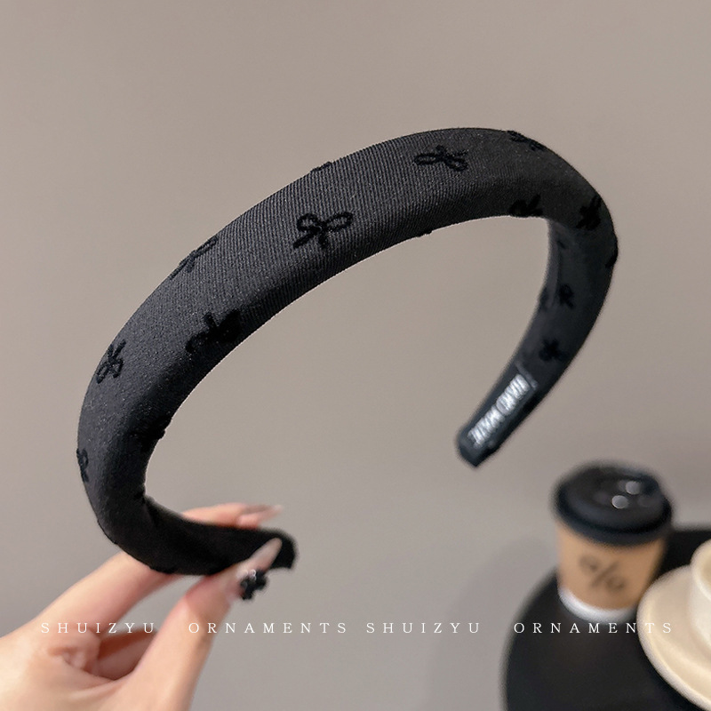 Brazo de cabello negro plegado para mujeres retro francés alto cráneo de borde ancho brazo de cabello de compresión para el cabello Bundle para el cabello fuera de la guarnición universal image 95
