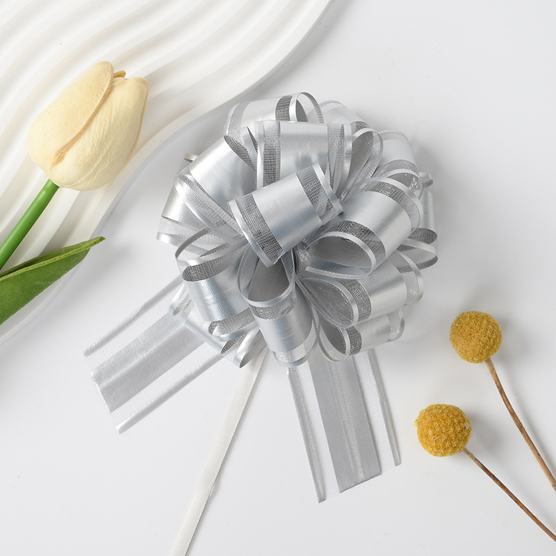 Comercio exterior transfronterizo 30 tamaño medio mate color metálico ajuste de nieve bola de flores regalo de Navidad embalaje de flores tiradas cinta de color