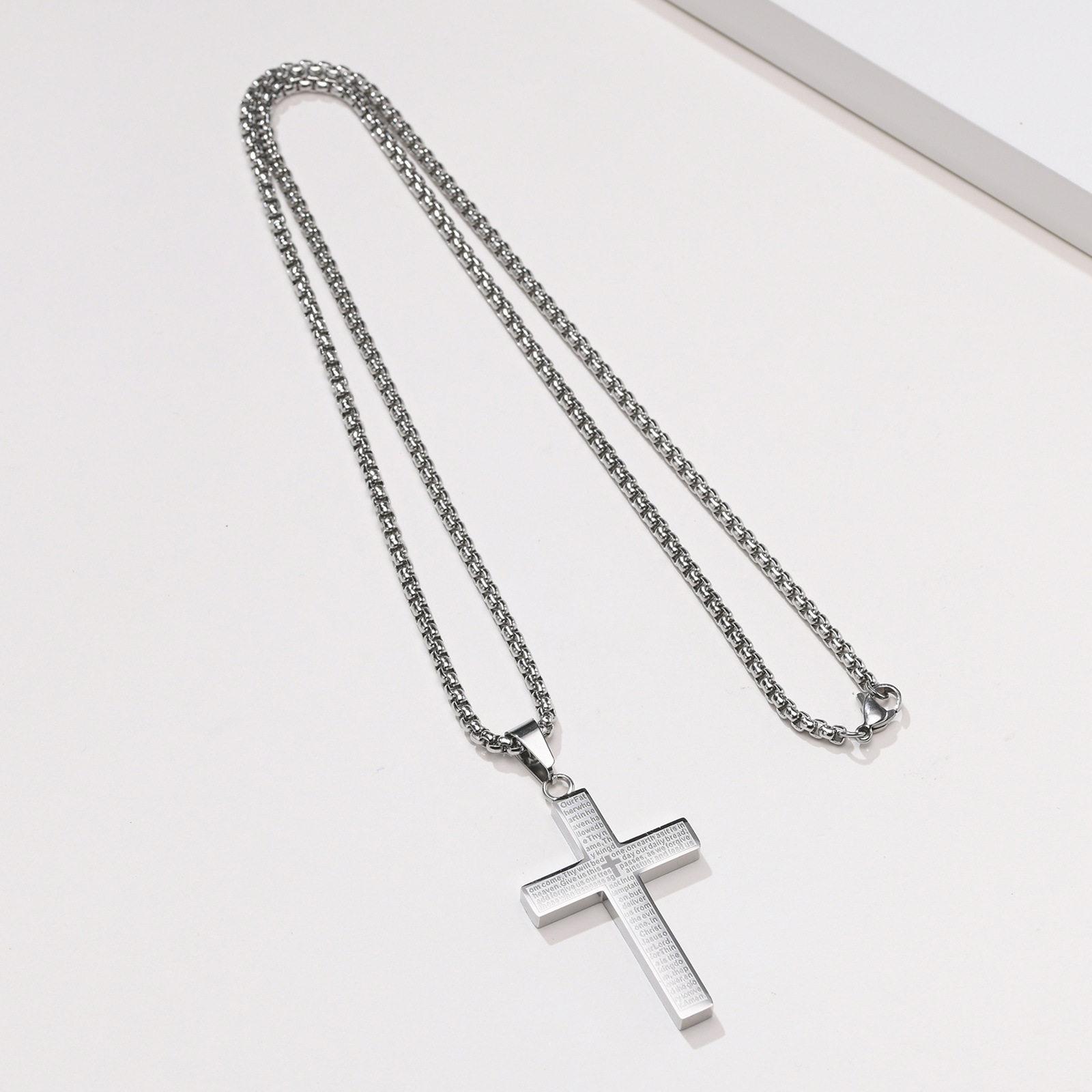Simple Style Cross Titanium Steel Plating Pendant Necklace display picture 4