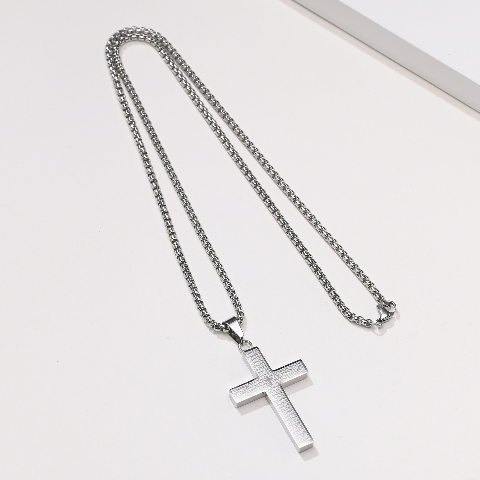 Simple Style Cross Titanium Steel Pendant Necklace Plating Stainless Steel Necklaces