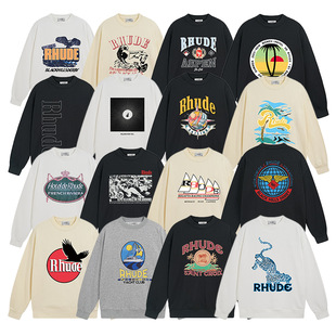 �¿�RHUDE��ĸlogoӡ��ëȦ���ɈA�I�l��ins�ֳ߽�����Ů�＾�羳