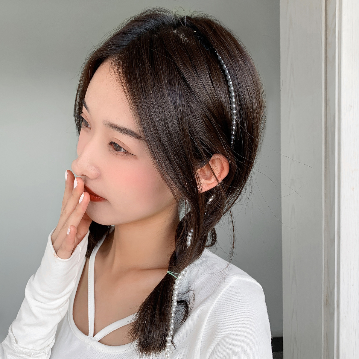 Fashion Geometric Imitation Pearl Braided Hair Accessories Wholesale Nihaojewelry display picture 22