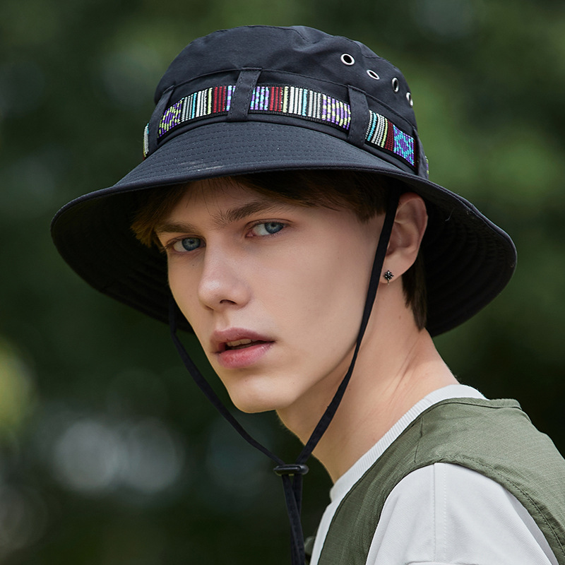 Chapeau d'alpinisme avec ruban pour hommes, chapeau de pêcheur Simple, pare-soleil attaché, coupe-vent, nouvelle collection printemps/été_voghion.com