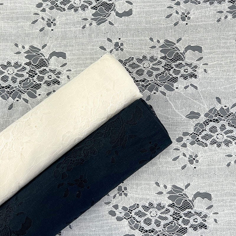 Tela de encaje de algodón sin elasticidad Primavera/Verano 2026 para falda de encaje y falda de pastel, fabricante de faldas de encaje en stock