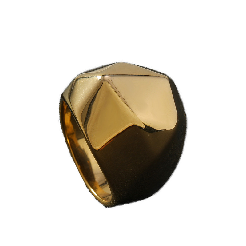 Joyas de acero de titanio fundido de moda transfronteriza personalidad simple corte brillante multifacético anillo de acero inoxidable joyas de hombre image 6