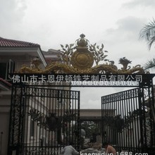 欧式庭院铁艺门双开门不锈钢入户门智能电动平移门折叠门加工出口