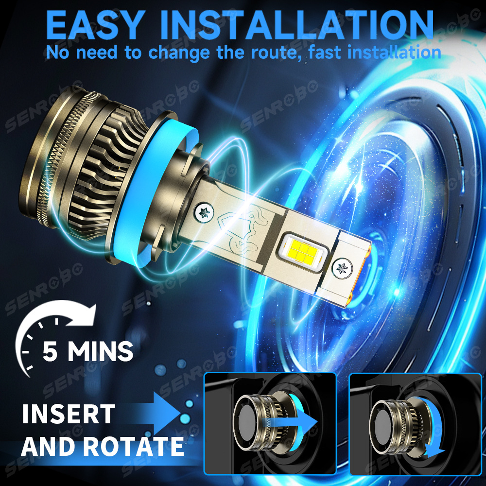 SENROBO vehículo especial condujo faro K16 doble tubo de cobre super brillante 110W faro H1H7H4H11