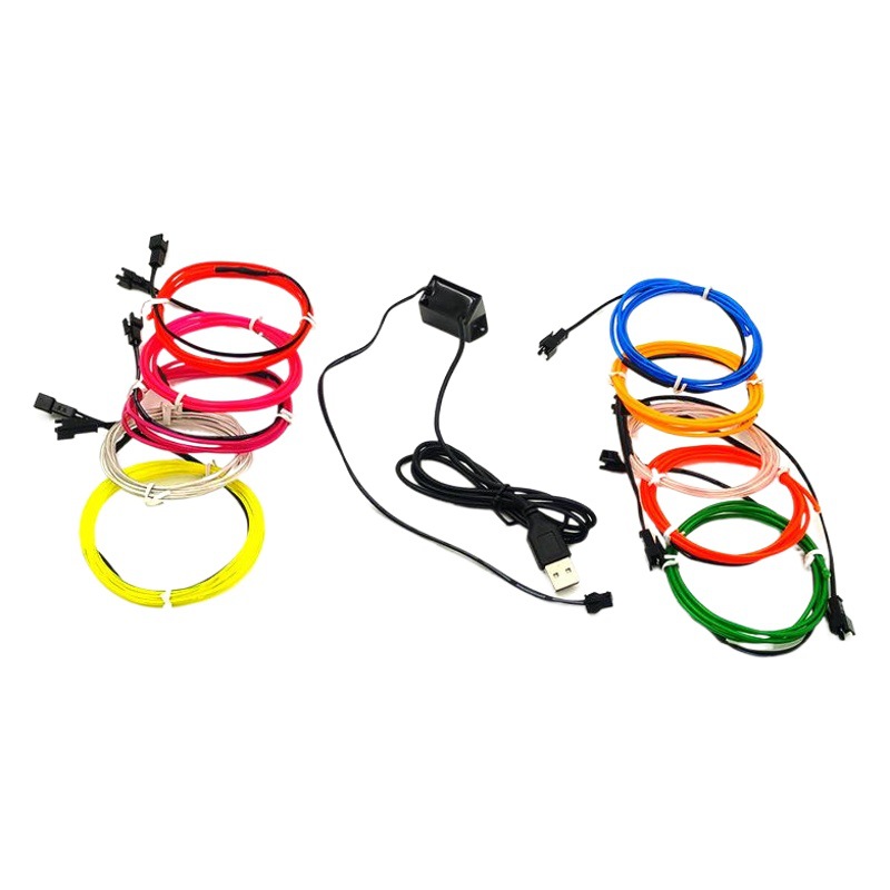 5 Interfaz VUSB 2,3mm luz fría traje 10 colores luz luminosa decoración interior DIY forma luminosa Luz
