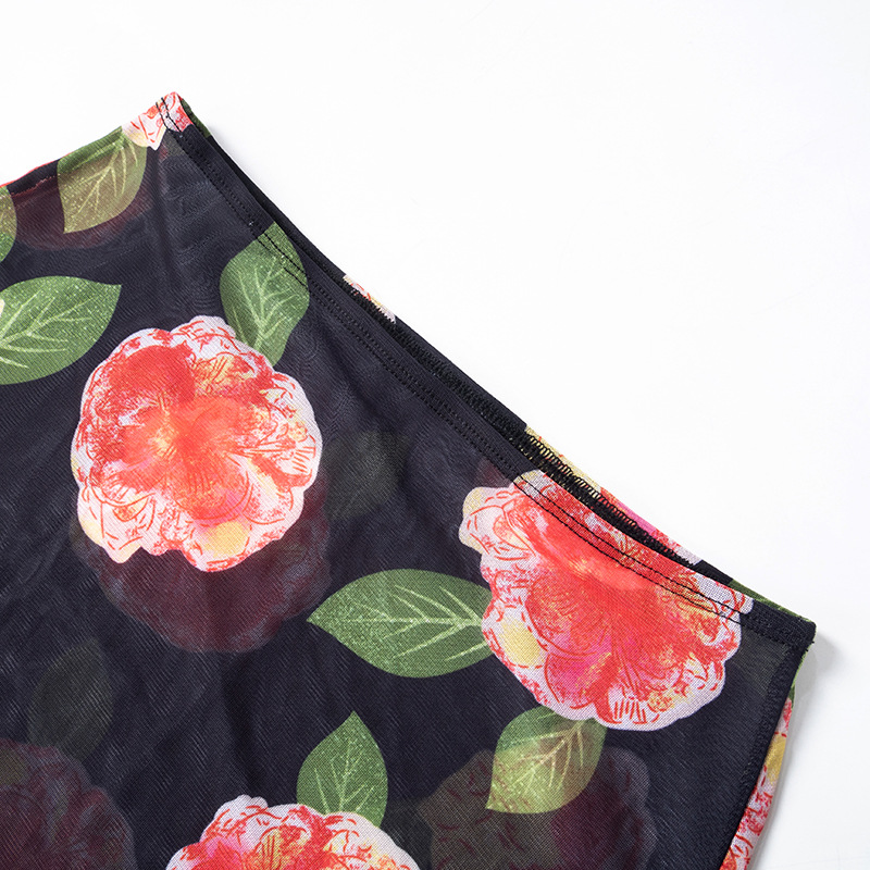 Title 4, Gonna a tubino in mesh stampato a vita bassa Es...