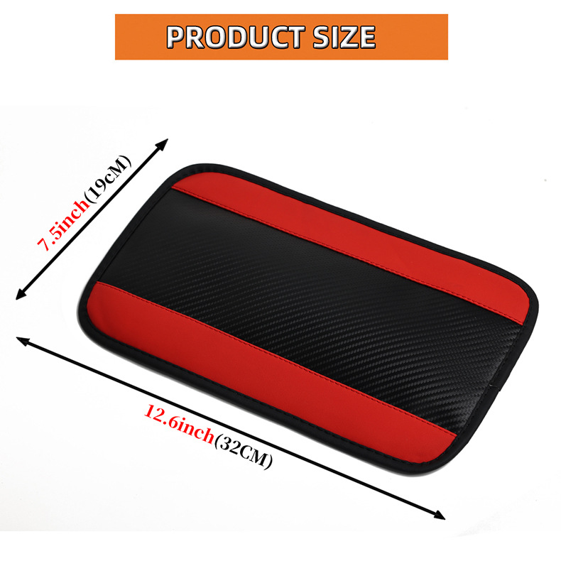 Universal car armrest box cover new carbon fiber leather