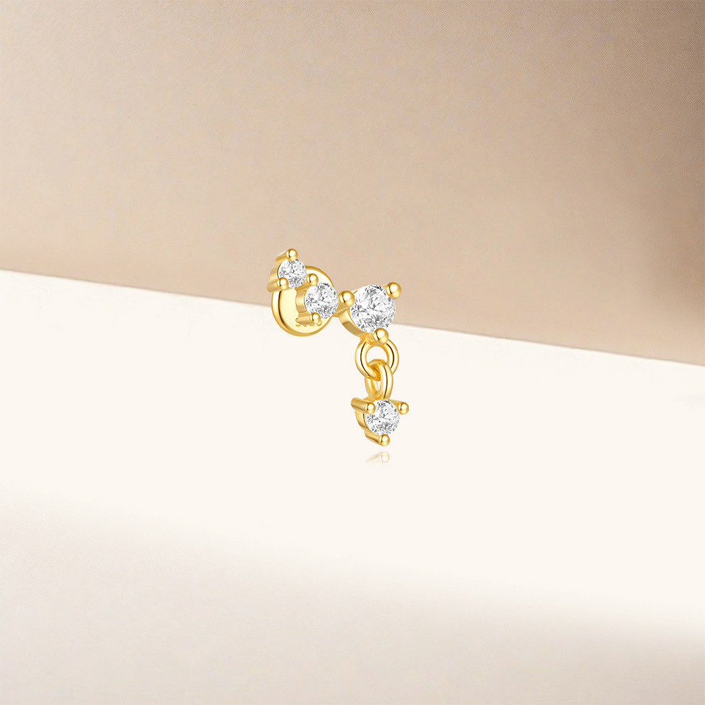 4g Weight Zircon Inlay Material Ear Studs Classification Ear Cartilage Rings & Studs Piercing Type 1 Piece Quantity Holiday, Birthday, Street Occasion 925 Sterling Silver Material Geometric Pattern Unisex Gender Plating Design Casual, Simple Style Style 1 Piece Ear Cartilage Rings & Studs Casual Simple Style Geometric 925 Sterling Silver Plating Zircon Ear Cartilage Rings & Studs 23