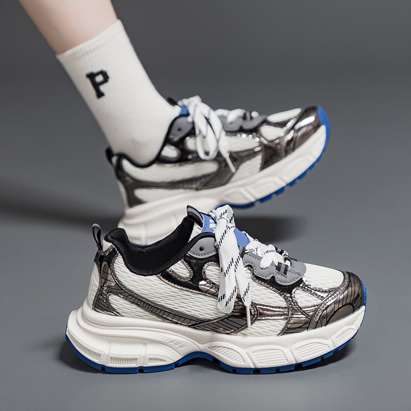Zapatos deportivos de plataforma para mujer, estilo coreano, versátiles, informales, con bloques de color, estilo retro, otoño 2023, modelo 1101 image 6