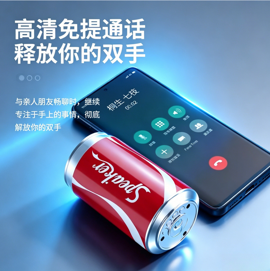 Cross-Border Wireless Bluetooth Speaker Mini Portable Stereo for Mobile Phone, Computer, and Can-Shaped Portable Subwoofer