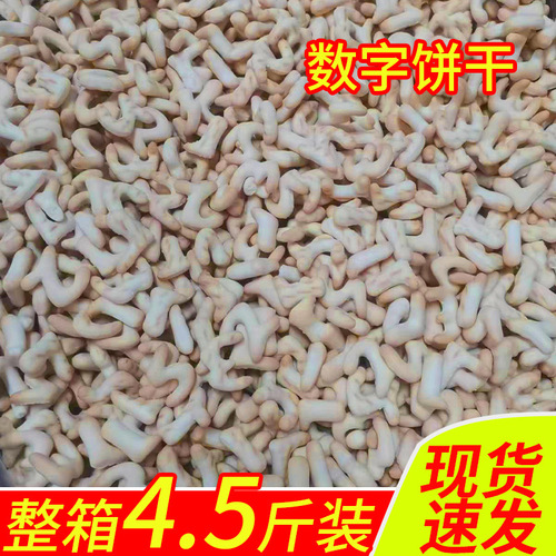 Bulk Mixed-Flavor Bone Letter and Number Children's Snack Cookies - Full Carton Wholesale