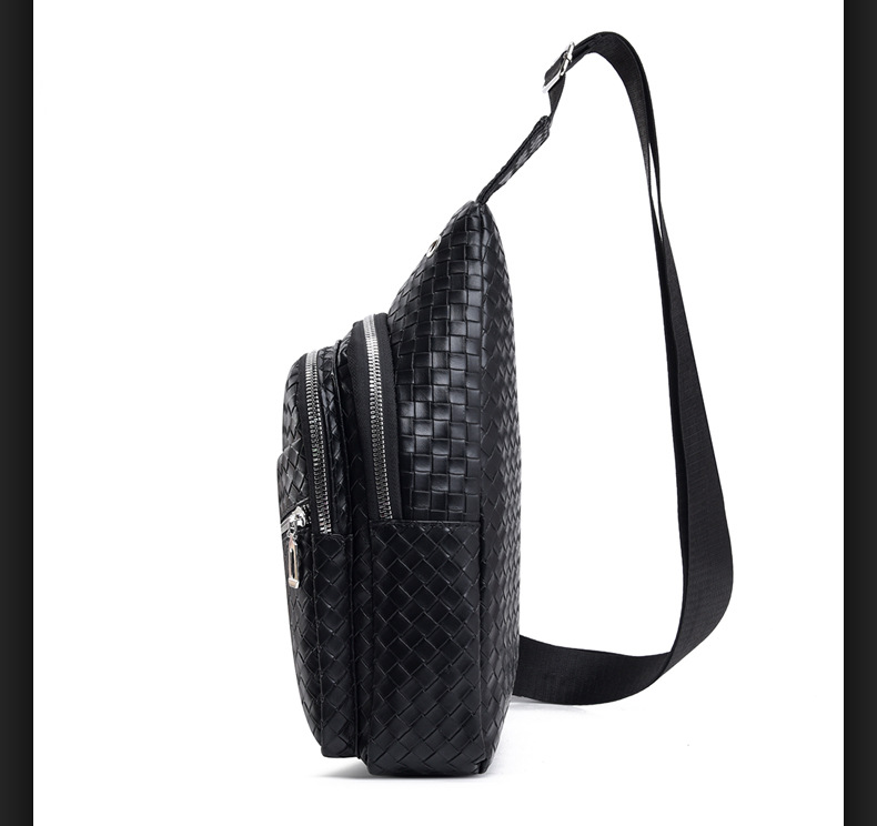 New trendy men's PU soft leather chest bag, simple single-shoulder bag, waterproof casual business crossbody bag, coin purse wholesale undefined