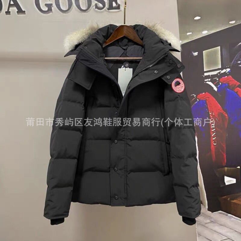 新款高端正确版29款大鹅大口袋男女情侣派克棉服连帽加厚保暖外套|undefined
