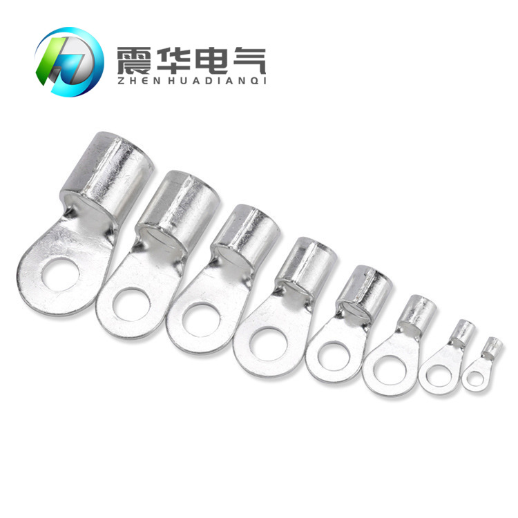 OT6-10冷压接线端子 铝铜接线鼻DT型铜鼻子 黄铜镀银接线端头批发