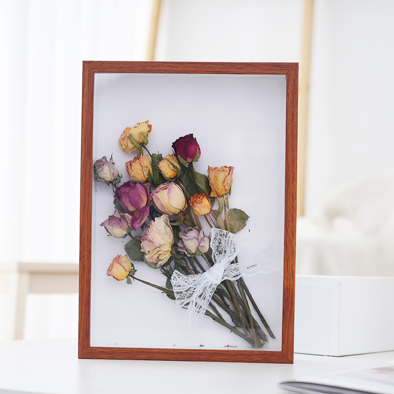 Customized Hollow 3cm Stereo Hollow Wooden Photo Frame Photo Frame Large Handmade DIY Dried Flower Animal and Plant Specimen Frame