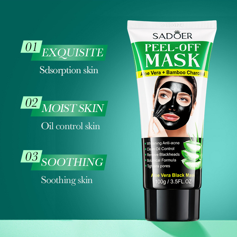 Vollständiges Englisch SADOER Aloe Vera Reinigungs- und Aufhellungs-Peel-Off-Maske zur Entfernung von Mitessern_voghion.com