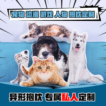 跨境diy创意卡通表情包靠枕 动漫周边抱枕套定 制异形抱枕批发