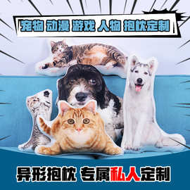 跨境diy创意卡通表情包靠枕 动漫周边抱枕套定 制异形抱枕批发