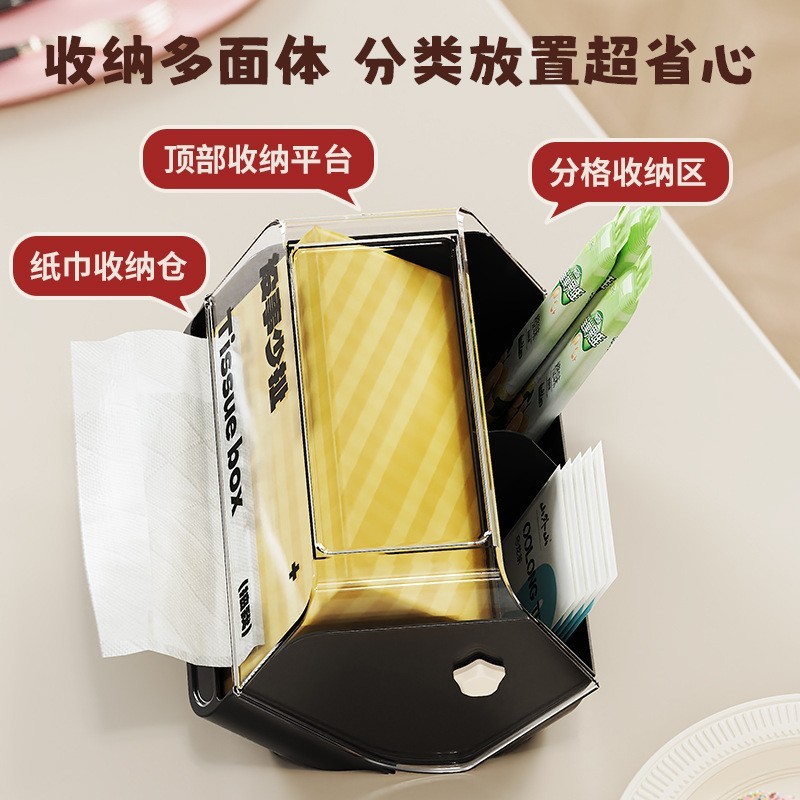 抽纸盒客厅塑料创意纸巾盒桌面收纳盒茶几多功能遥控器收纳餐厅|undefined