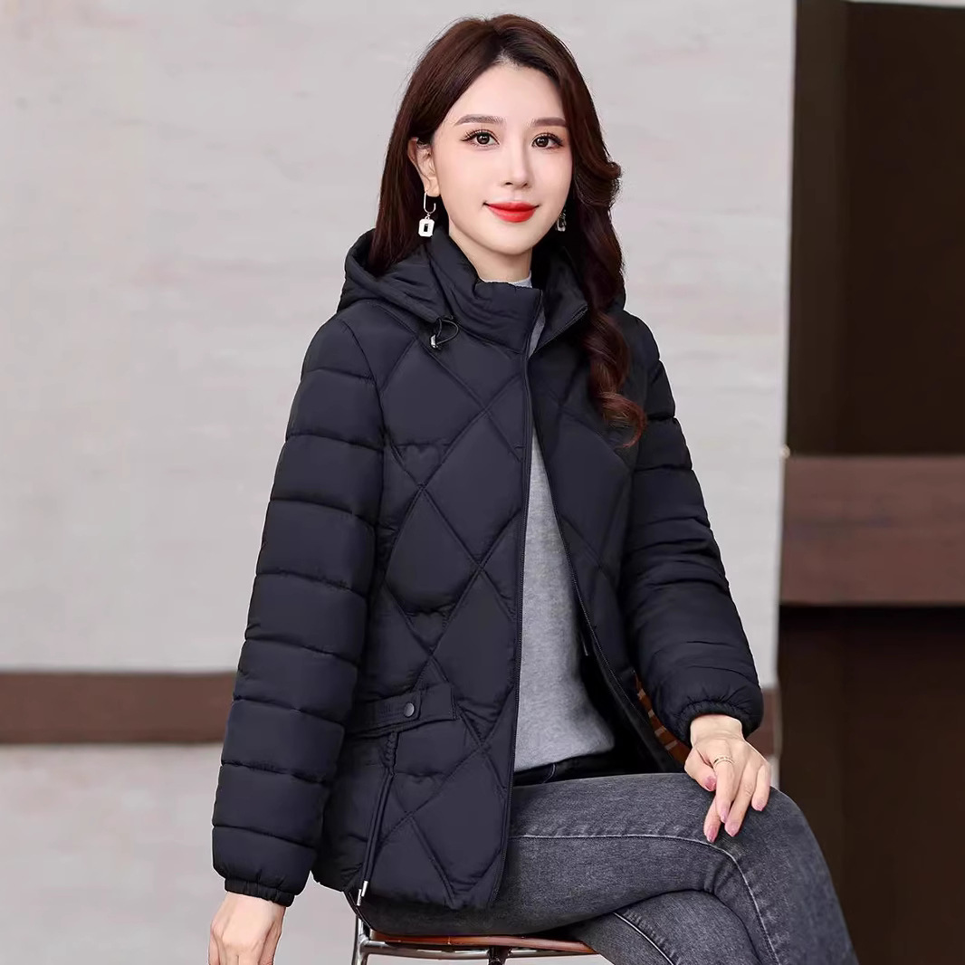 Transfronterizos invierno plumón de algodón mujer corta ropa de madres suelta chaqueta de algodón gruesa de mediana edad versátil chaqueta de algodón moda image 1