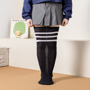 European and American Large Size Fat mm High Elastic High Socks over the Knee Stockings Cotton Socks Cross-Border Men and Women Plus Fat Autumn and Winter Stockings