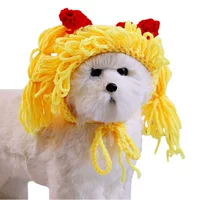 Новая шапка для домашних животных милый головной убор с косами Весна и Осень головной убор плюшевой собаки Bome Забавный кошачий головной убор