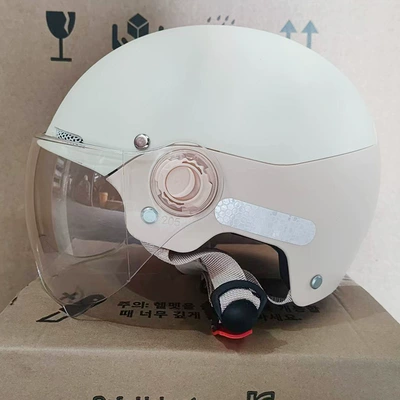 New national standard 3C certified motorcycle and electric vehicle helmet for men and women, summer safety helmet, breathable, sun-blocking, and sun-protective for electric scooters (Motosiklet kaskı (dəbilqə)) - two-tone-khaki-short-transparent-lenses