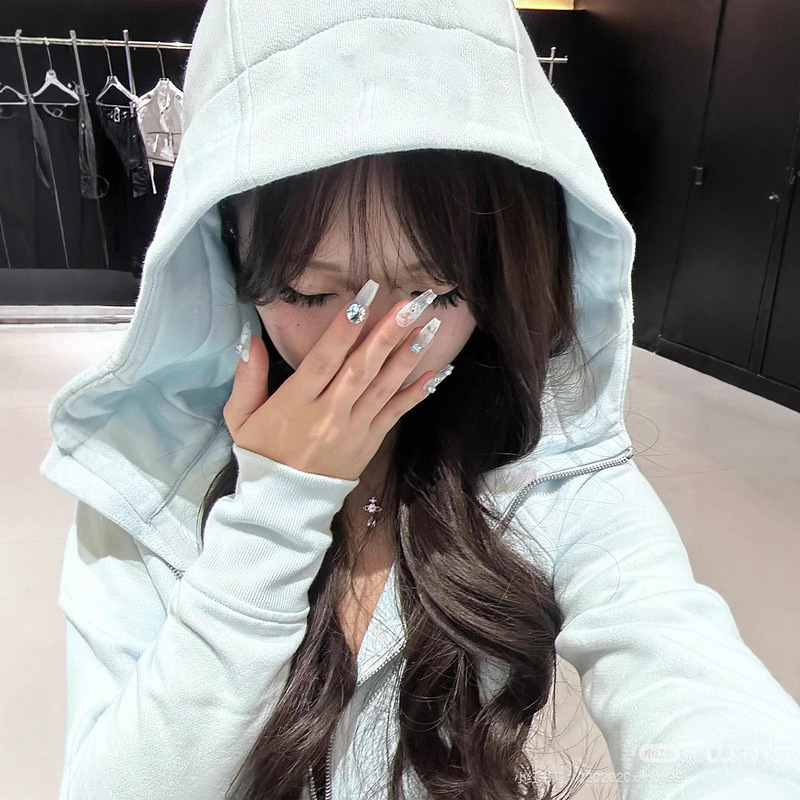 Factory Direct Hair Lulu Same Style Scuba Cardigan Slim Zipper Hoodie Women's Velvet Casual Slim Yoga Sweatshirt