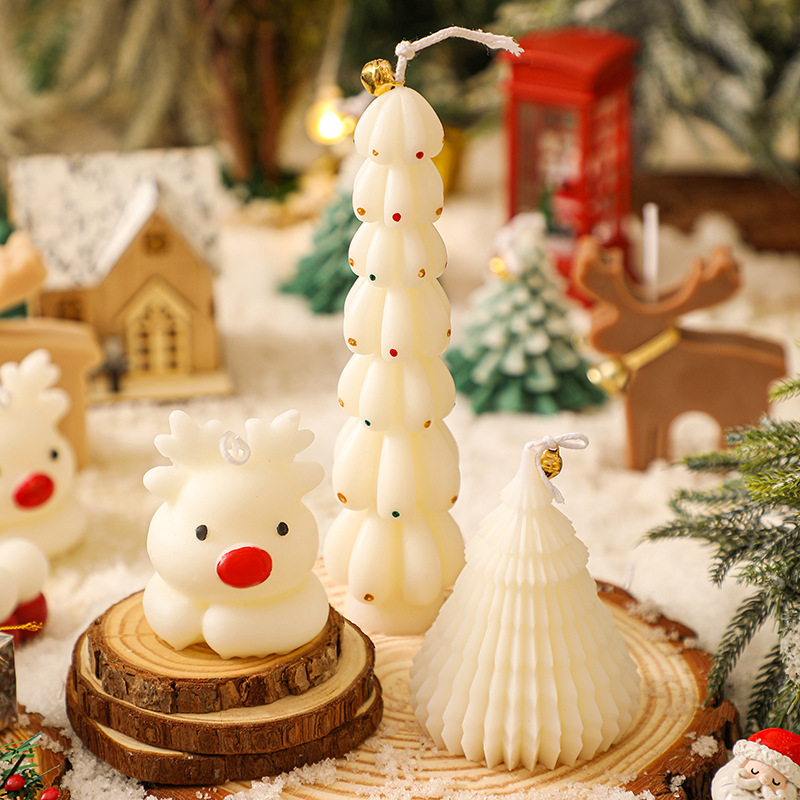 Navidad aromaterapia vela al por mayor regalo creativo lindo ciervo aromaterapia vela alces regalo de la mano