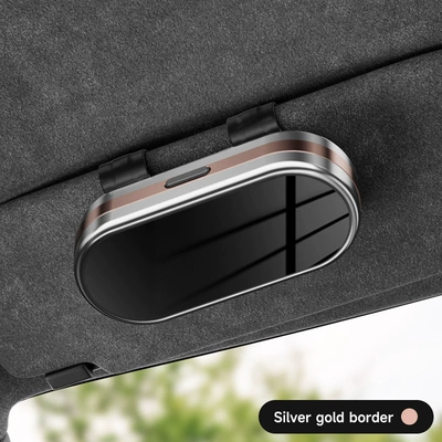 Storage Box Glasses Holder High-End – Car Glasses Clip/Bill Clip - silver-rose-gold-bar-no-label