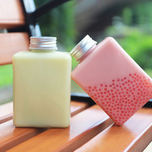 扁方瓶一次性pet饮料果汁杯创意透明方形塑料瓶奶茶瓶果汁瓶