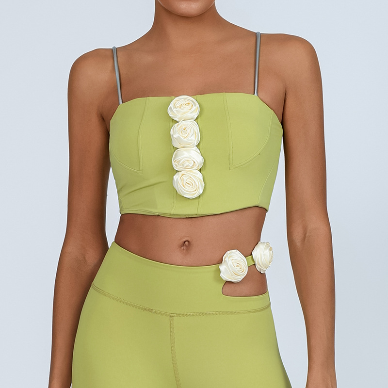 comercio exterior chaleco de yoga transfronterizo mujer cojín de pecho rosa tridimensional alta elástica movimiento de secado rápido cinturón de acondicionamiento físico bra