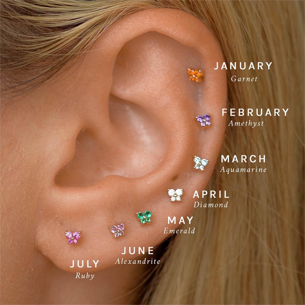 Stainless Steel Thin Rod 12 Colors Zircon Ear Bone Nail Fashion Korean Style Screw Ball Butterfly Ear Nail Mini Earrings