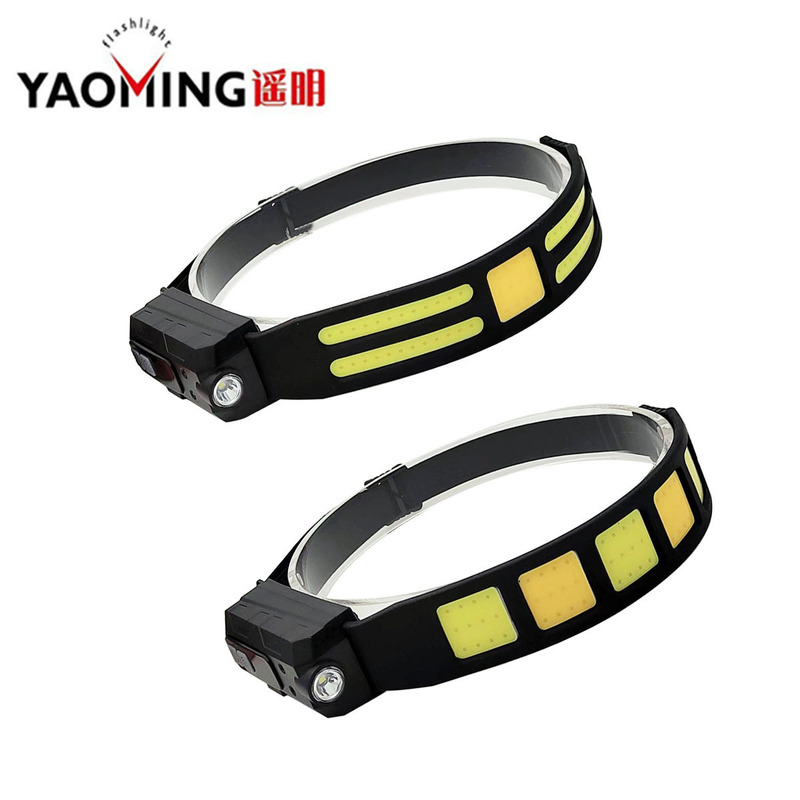 New Cross-Border Outdoor Super Endurance Work Light USB Charging Outdoor Professional Silicone Cob Induction Strong Light Headlight