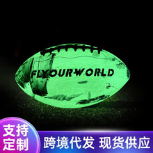 跨境发光荧光印花夜光橄榄球pu美式英式标准比赛训练球机缝球批发