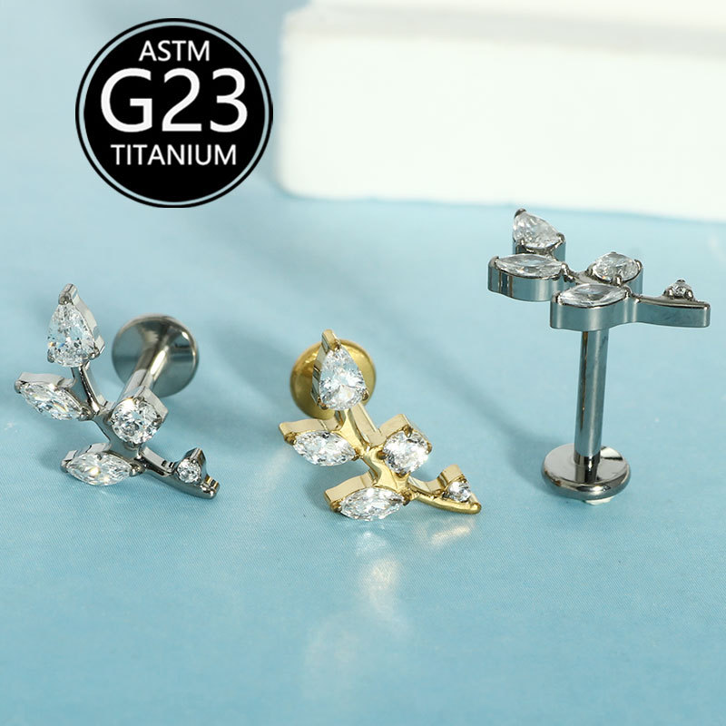 Labret piercing jewelry detail image
