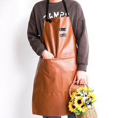 Apron work fashion PU home kitchen cooking men's and women's cake restaurant baking work clothes custom logo printing