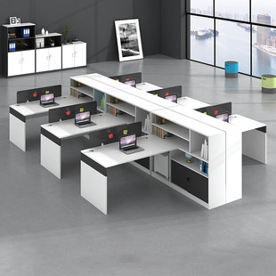Staff desk financial desk staff station table and chair combination 4 people 6 screen desk office clerk furniture double person