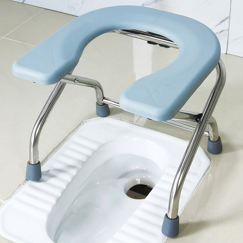 折りたたみ妊婦トイレチェア高齢者トイレ家庭用ステンレス鋼トイレチェアモバイルトイレスツールしゃがむトイレスツール|undefined