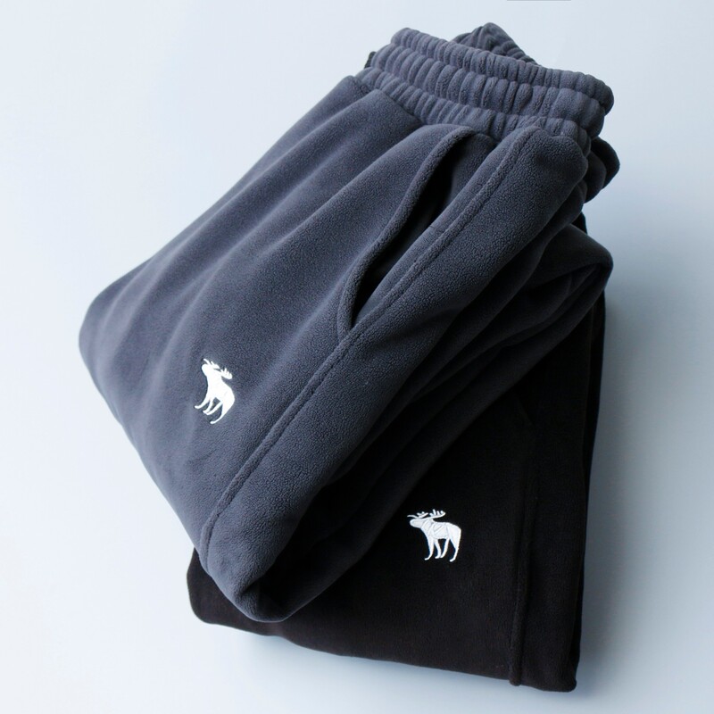 Winter men's Oli velvet fleece-lined thickened composite two-color towel velvet loose casual drawstring pants warm men's pants