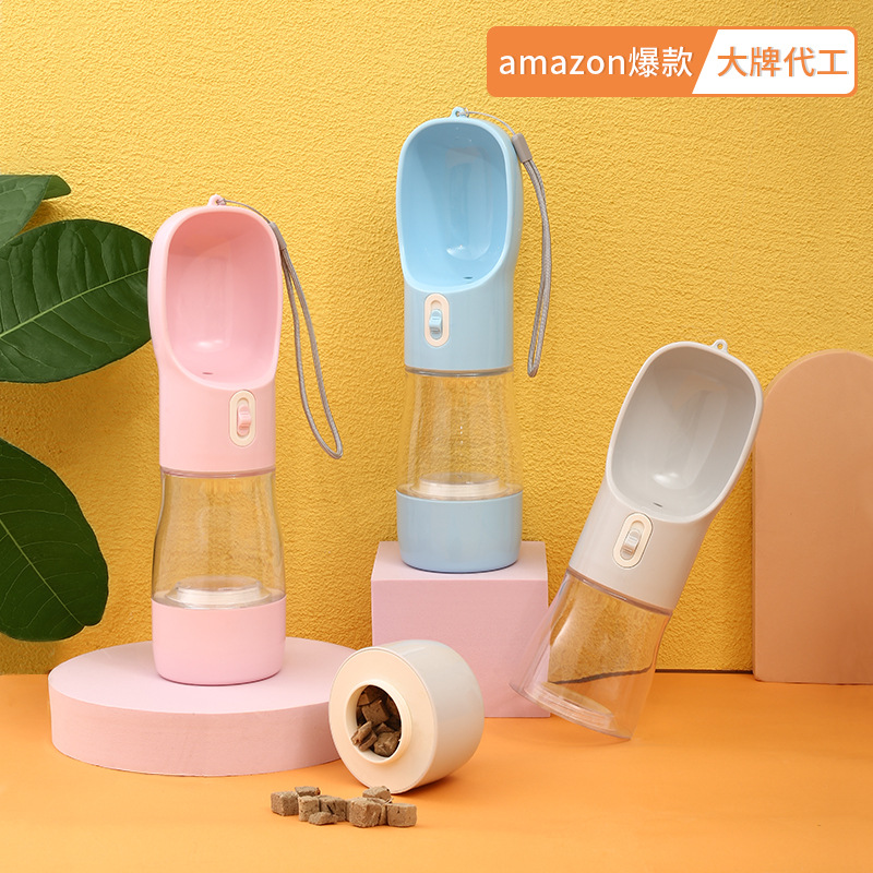 Pet Walking Taza portátil de comida para perros taza de agua al aire libre hervidor de agua al aire libre fuente de alimentación para mascotas suministros al por mayor