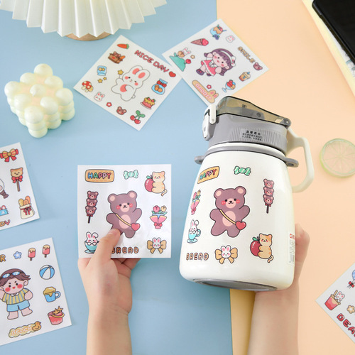 Creative Chi Chi sauce ins cute sticker cartoon thermos cup sticker hand account sticker student water cup transparent pvc sticker