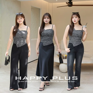 润其大码小香风针织花呢不规则抹胸吊带9303辣妹杂色花纱HAPPYHUT