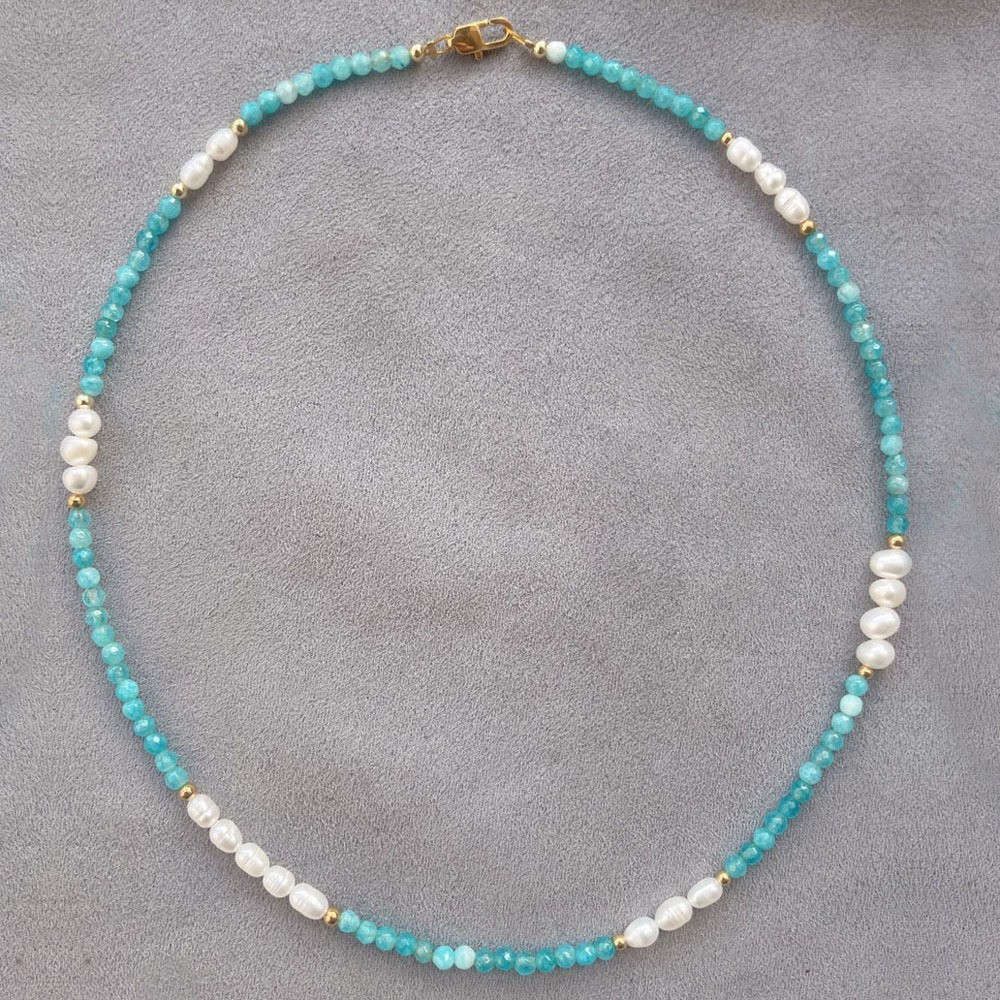 25g Weight Beads Pendant Material Necklace Classification Titanium Steel Chain Material 1 Piece Quantity Holiday, Daily Occasion Beaded, natural stone, Titanium Steel Material Geometric Pattern Women's Gender Beaded Design Simple Style Style Simple Style Geometric Beaded Natural Stone Titanium Steel Necklace In Bulk 27